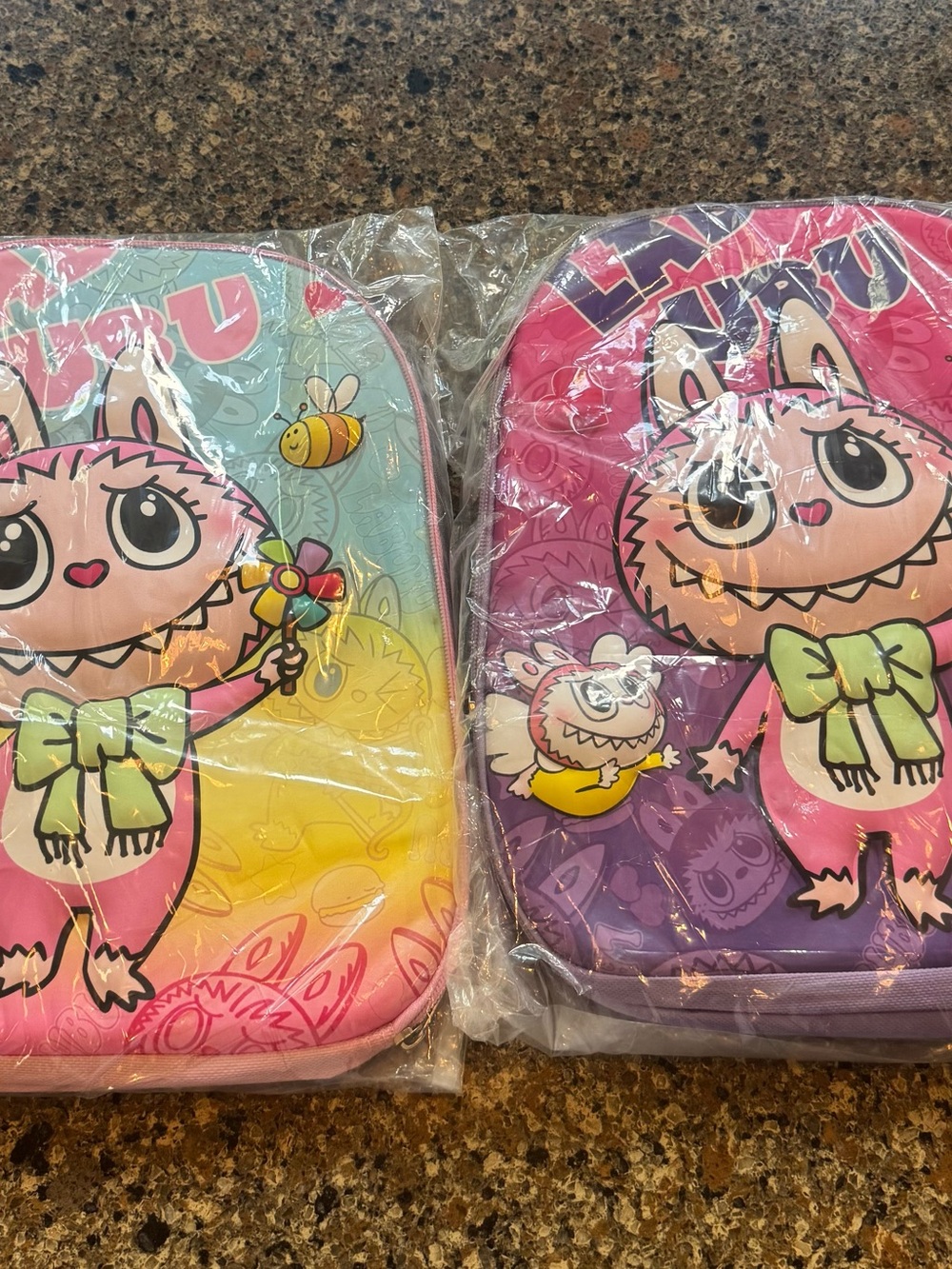 Cute Cartoon Mini Monster Kids Backpack - Pink & Purple (Set of 2)